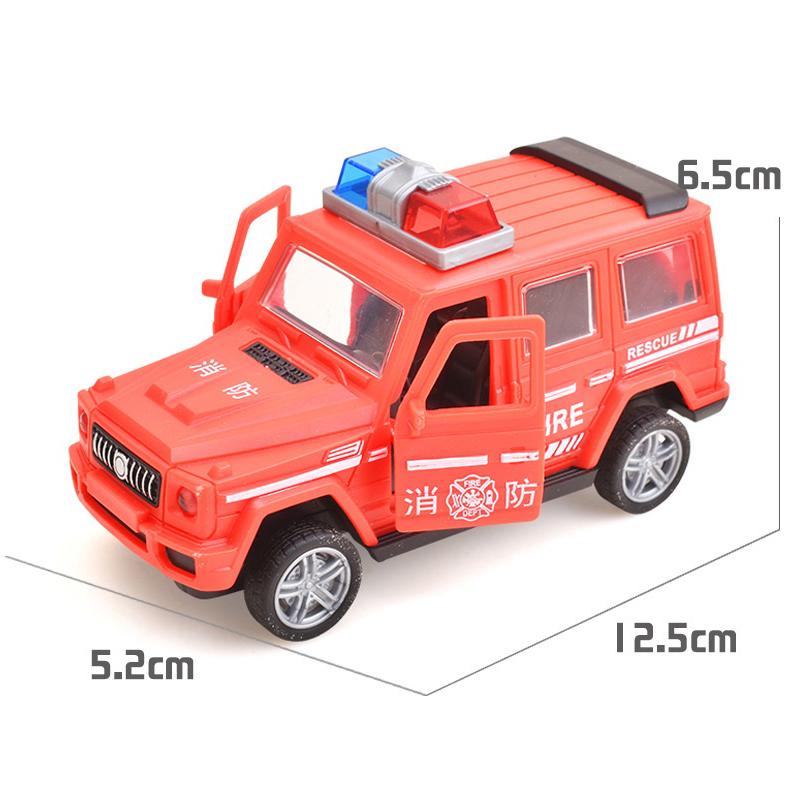 1Pcs Simulated Fire Fighting Scene Car Mini Pull Back Toy Vehicle Model Wind Up Police Truck Ambulance For Children Boys Gift