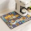Коврик для кофеварки, ретро-коврики для сушки посуды на кухне, нескользящая подложка для сушки посуды, быстросохнущая подставка под столовую посуду, моющаяся