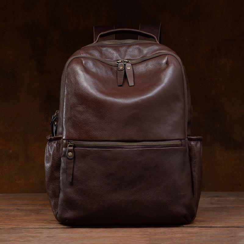 Кожаный женский рюкзак для путешествий на открытом воздухе, винтажный школьный рюкзак большой емкости, мужской рюкзак-портфель для ноутбука 15,6 дюймов