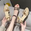 Модные женские сандалии 2024 года, летние новые модные туфли Fish Mouth для женщин, однотонные гладиаторские сандалии для женщин