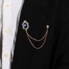 Fashion Faux Gem Shining Rhinestones Brooch Pin Chain Tassel Suit Coat Badge Dress Bag Shawl Pin Jewelry Accessories