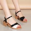 Sandalias Femininas Women Cute Sweet Light Weight Black Peep Toe Square Heel Shoes Lady Classic Office Career Heel Shoes Ga61
