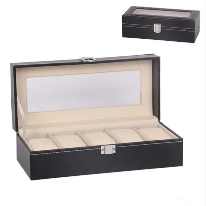 6 Grids Watch Box PU Leather Watch Case Holder Organizer Storage Box for Quartz Watches Jewelry Boxes Display Best Gift