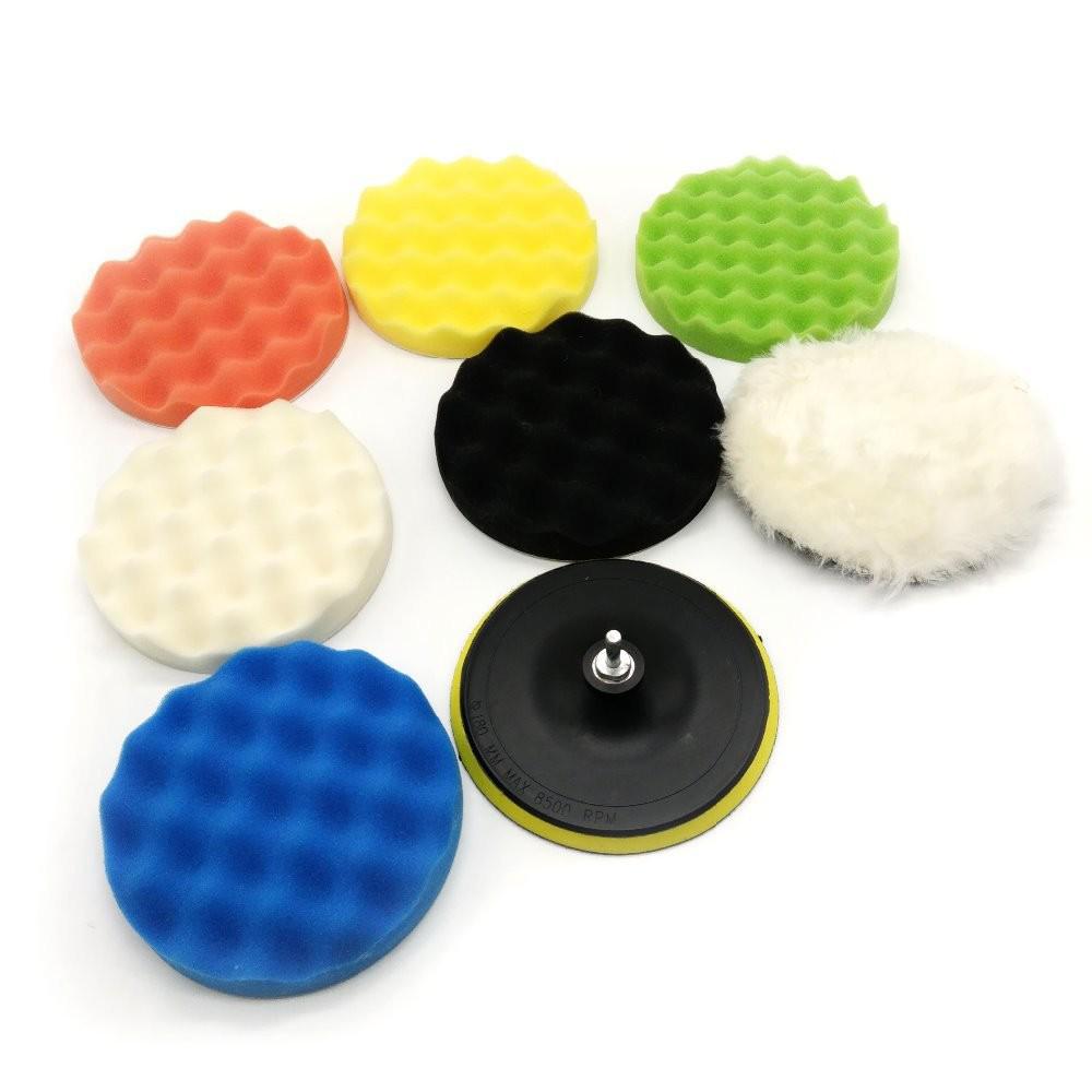 3-дюймовый набор для полировки и воскования автомобиля с самоклеящимися губчатыми и шерстяными кругами