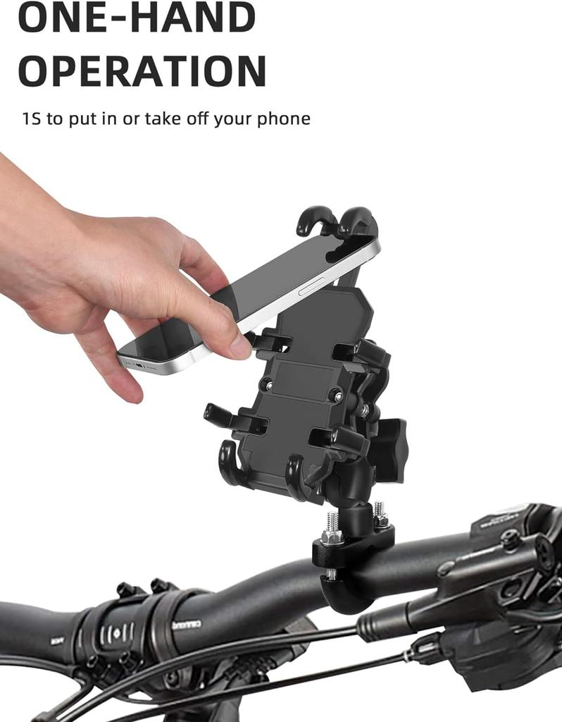 Крепление для телефона на руль мотоцикла с виброгасителем, держатель для велосипеда из алюминиевого сплава для iPhone, Samsung, аксессуары для мобильных телефонов