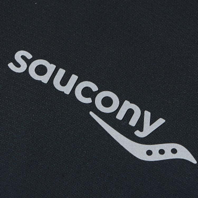 SAUCONY Однотонная футболка-пуловер с круглым вырезом и логотипом для бега, вязаная, быстросохнущая, приятная к коже, дышащая, с длинным рукавом, мужская, топы, черная, SC2230118A-BK01