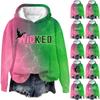 Women's Fashionable Casual Oversized Long-Sleeved Hooded Print Pullover Sweatshirt