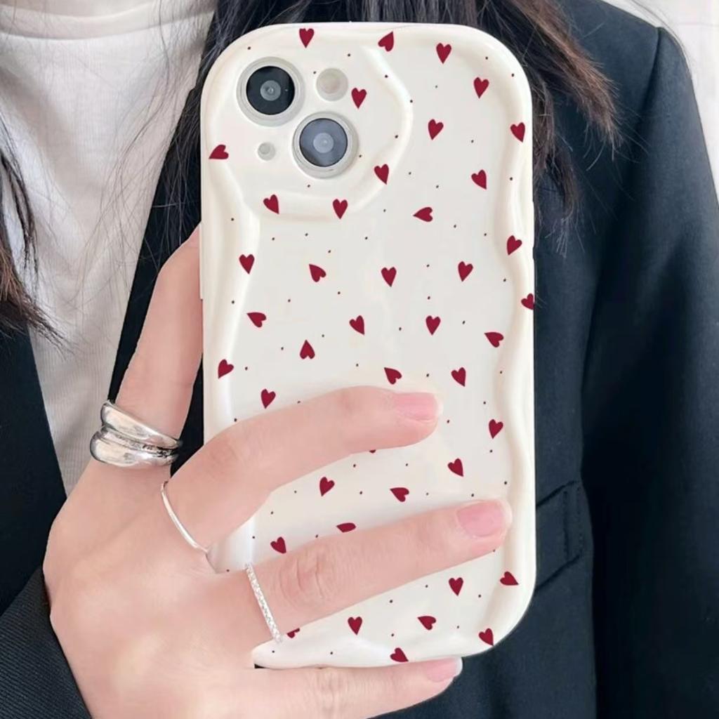 Red Hearts Are All Over The Screen for IPhone16 15ProMax Apple 15 Trendy Brand Phone Case 11XR Max