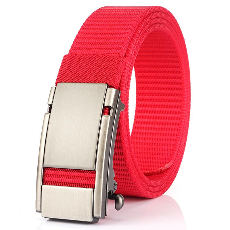 Новый мужской ремень для поездок на работу с автоматической пряжкой из нейлона, универсальный двухслойный толстый ремень для отдыха на природе