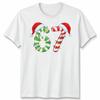 Six Seven 67th Birthday Christmas Candy Cane Numbers Unisex Unisex Graphic Tee