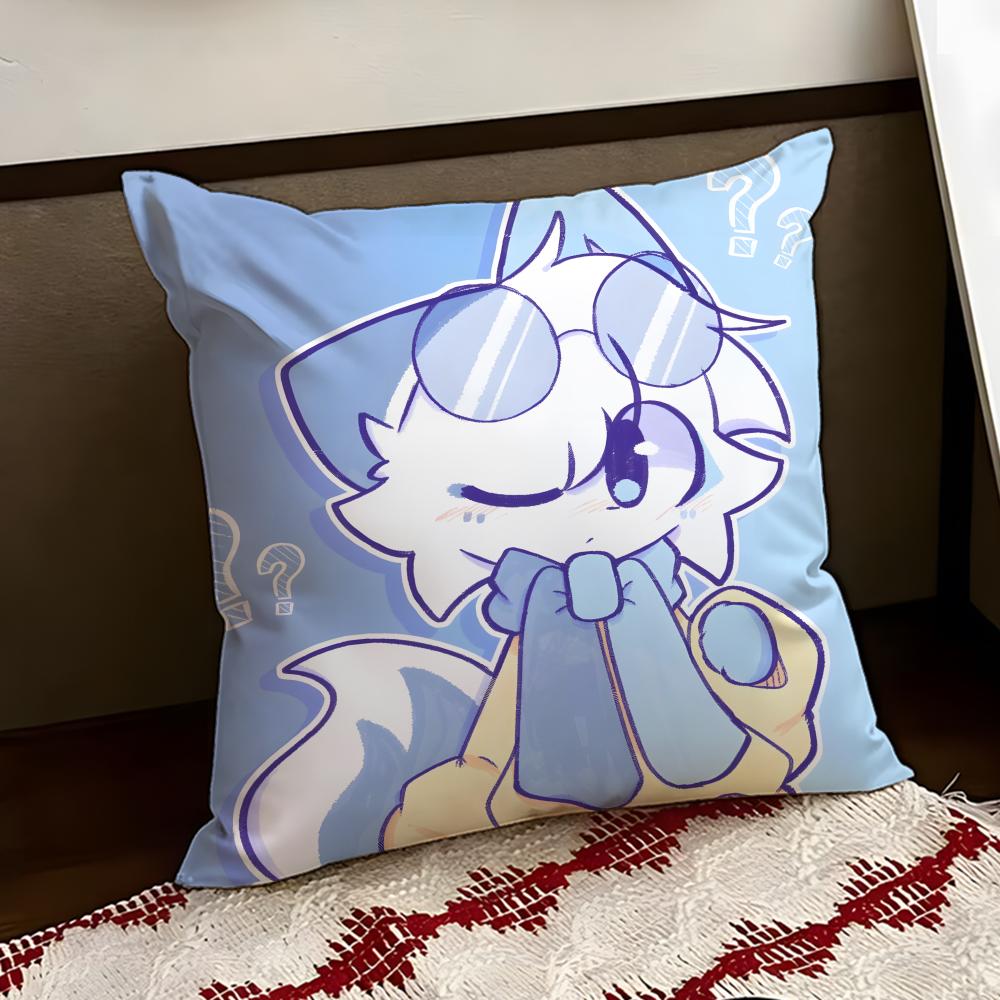 Cartoon FFurry Ffandom Cushion Cover Reversible Soft Durable Pillow Cover Home Car MultiScene Use for Daily Comfort