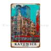 Katowice Poland Travel Art Minimalist Inifahruali Metal Sign Club Personalized Living Room Club Designs Tin Sign Poster