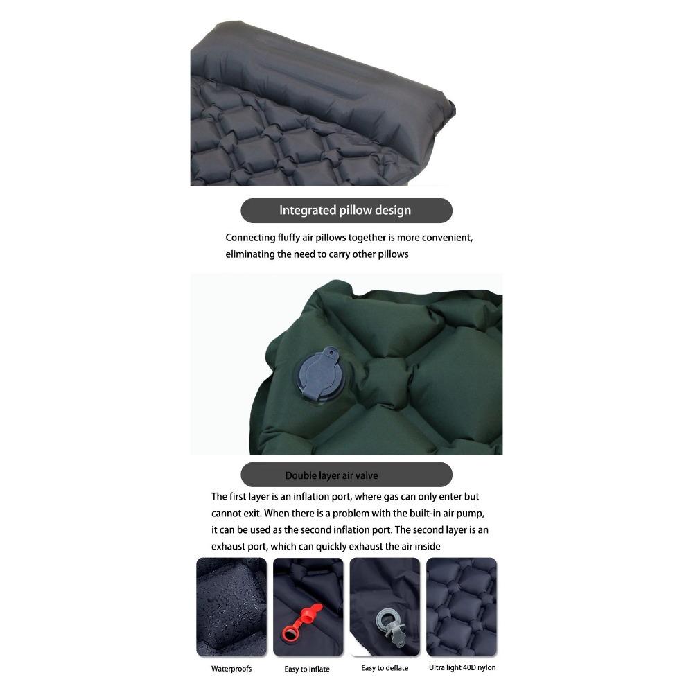 Открытый спальный коврик для кемпинга, надувной матрас с подушками, дорожный коврик, складная кровать, сверхлегкая воздушная подушка, пеший туризм, треккинг