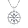 Moissanite Necklace Women Fall Winter Sweater Pendant Vintage Compass Rudder Design Jewelry