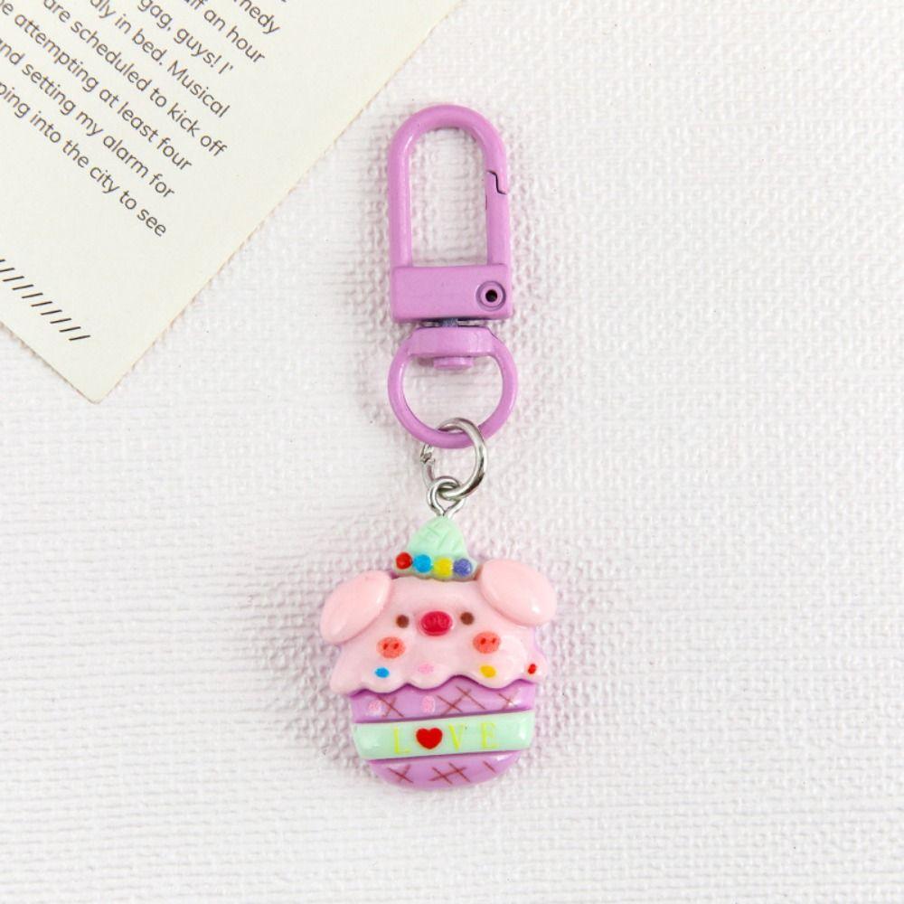 Resin Piggy Doll Keychain Creative Cartoon Doll Pendant Portable Pig Car Key Hanger Gift
