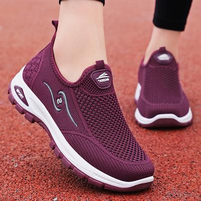 Туфли женские летние новые на мягкой подошве не душные туфли для мамы повседневные женские туфли дышащая полая сетка туфли-однопедальки