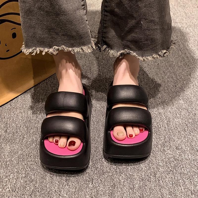 Женские шлепанцы, летние сандалии для улицы и дома, пляжные тапочки с подъемом2024