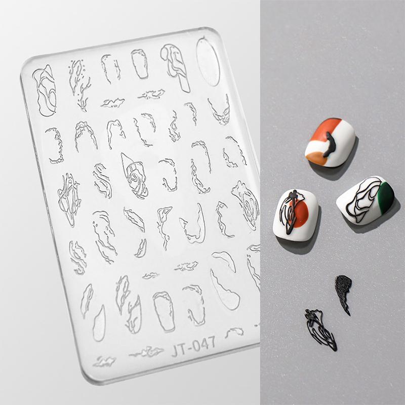 Силиконовая форма для абстрактного искусства с линиями граффити бабочки, для красоты, нейл-арта, сделай сам, ручной работы, форма силиконовая с любовным сердцем, свитером, клеткой