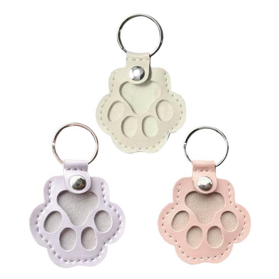 Брелок для питомца из искусственной кожи, памятный брелок в форме лапы, сувенирный брелок, удобный в использовании, мешочек для хранения шерсти питомца, держатель для ключей