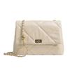 Chic Pu Leather Quilted Chain Shoulder Bag Fashionable Vintage Style For Women