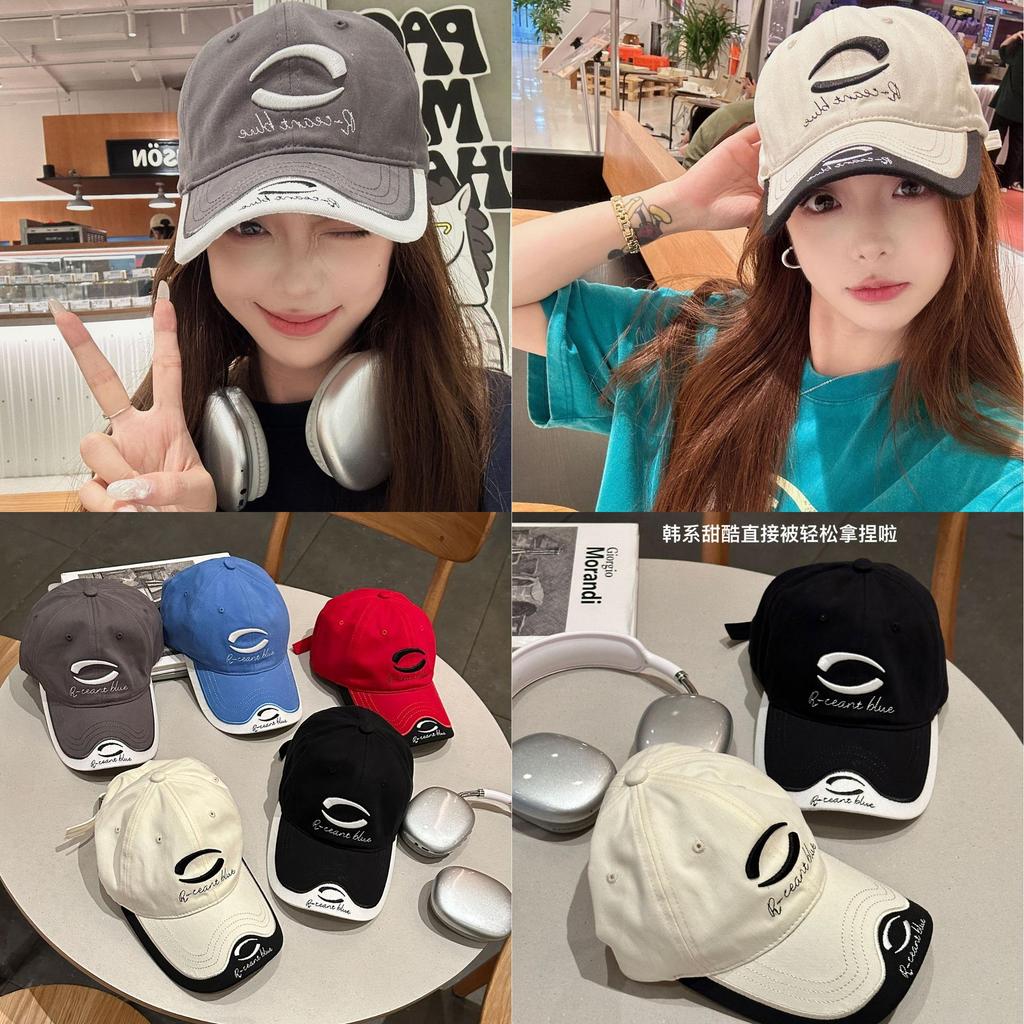 R-ceant Синяя Повседневная Бейсболка Хлопковая Вышитая Солнцезащитная Шляпа Для Стильных Взрослых