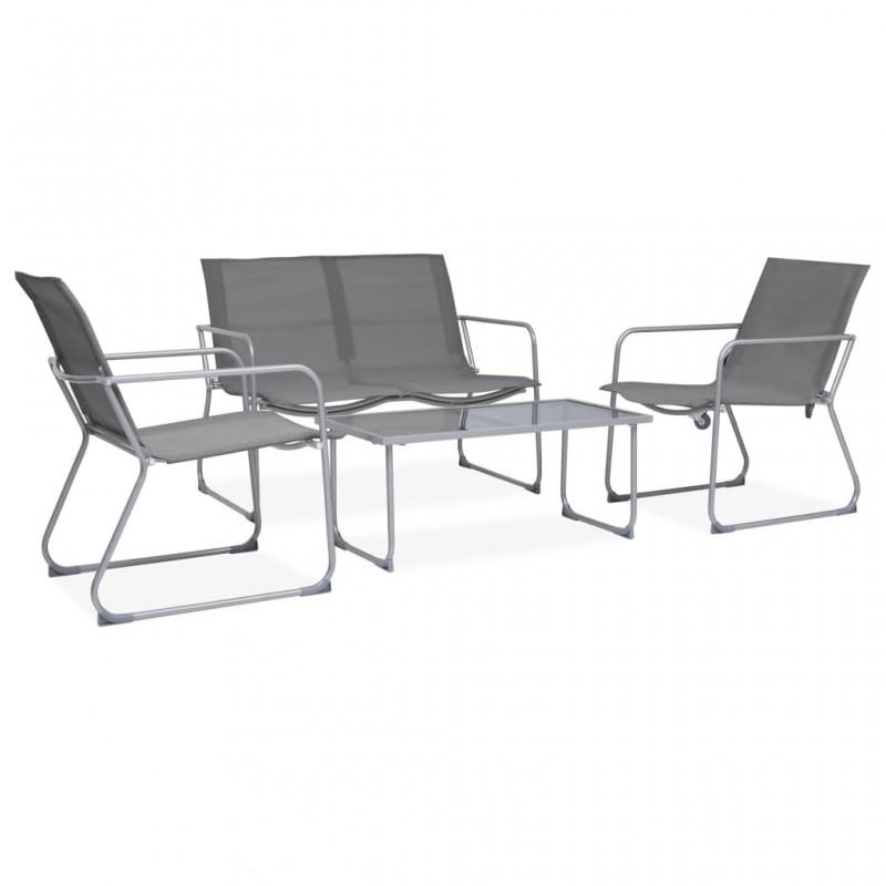 Day and Night - Day and Night Garden Furniture Set 4 Pieces Fabric and Gray Steel