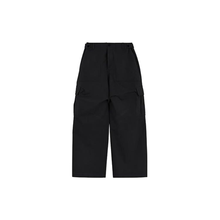 We11done FW23 Pleated Loose Trousers Casual Work Pants Unisex pants Black WD-DP3-23-301-M-BK