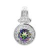 Кулон с несколькими камнями и круглым центральным камнем в ореоле - Стерлинговое серебро 925 пробы