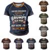 Men's Raglan T-shirt Retro Short Sleeve Round Neck Letter Printing Tops