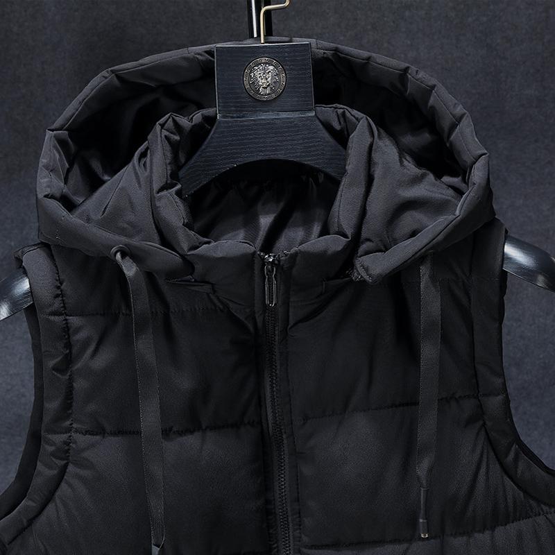 Плюс размер L-7XL мужской теплый жилет с капюшоном новые повседневные осенне-зимние куртки без рукавов для мужчин
