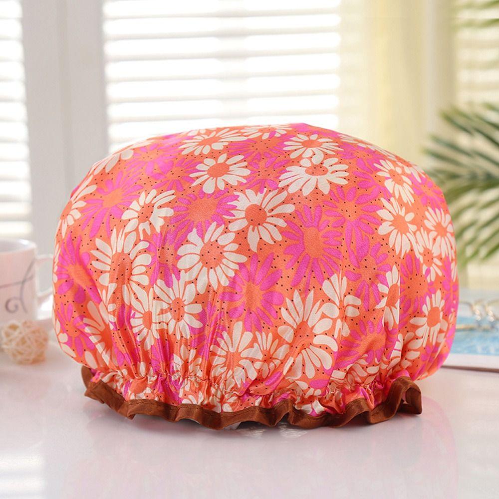 Утолщенная печать водонепроницаемая шапочка для душа дышащая сушилка для волос креативная банная шапочка