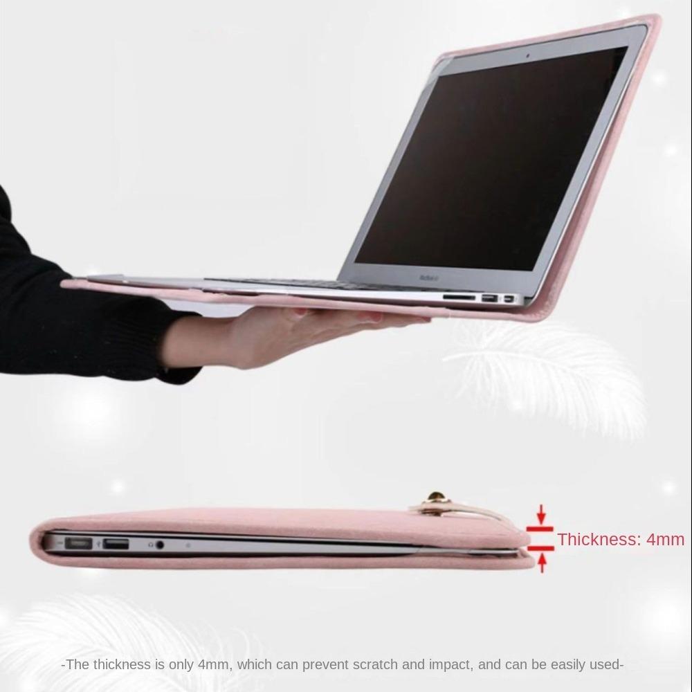 Fashion PU Laptop Sleeve Pink with Handle Protective Case Laptop Bag for for Macbook,Lenovo,Xiaomi,Huawei