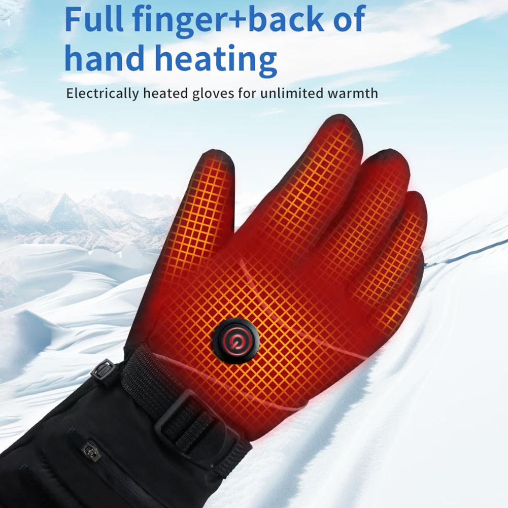DC Rechargeable Winter Warm Electric Heated Gloves Waterproof Heated Motorcycle Gloves Touch Screen Hand Warmer for Women Men