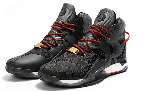 Adidas D Rose 7 Ross 7 Slip Resistant Lightweight Non slip Lightweight High top Basketball Shoes Men's Black Bb8216