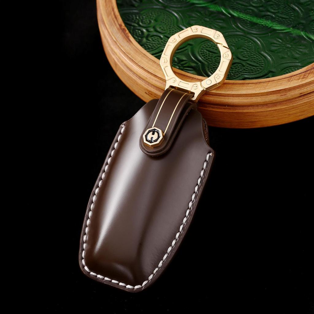 Чехол для ключа из натуральной кожи премиум-класса для BYD Song Plus/Tang DM/Han EV 2023 года