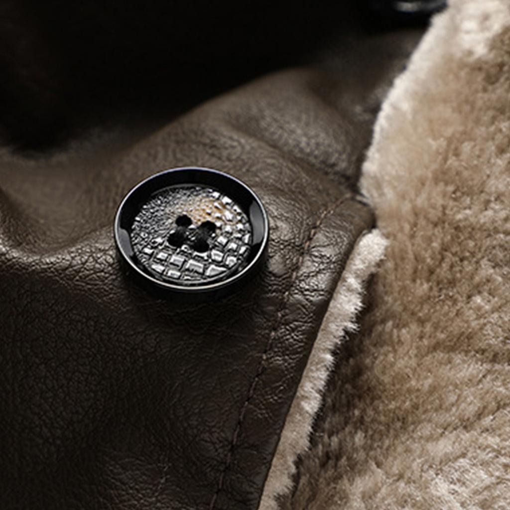 Мужская кожаная деловая куртка с плюшевым бархатом и большим лацканом, кожаная куртка-костюм