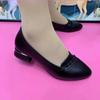 Mom's Shoes Leather Shoes Soft Sole Anti Slip Middle Single Shoes Flat Sole Comfortable Old Age Shoes