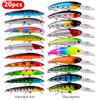 20Piece Fishing Lures Kit Plastic Fishing Lures Baits Set with Hooks for Saltwater Freshwater Fish