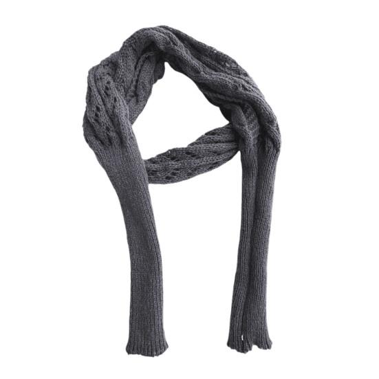 Sleeved Shawl Scarf Solid Color Hollow Twist Women Bohemian Style Wrap Braided Cable Scarf Winter Wear