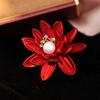 Red Lotus Brooch