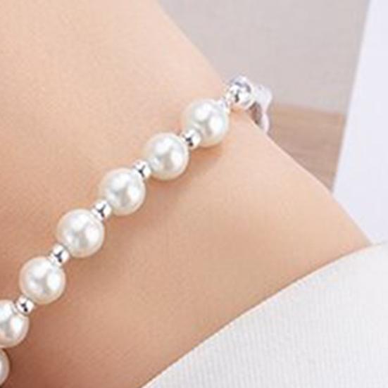 Браслет из бисера для женщин, серебряный браслет-манжета из искусственного жемчуга, ювелирные изделия в подарок