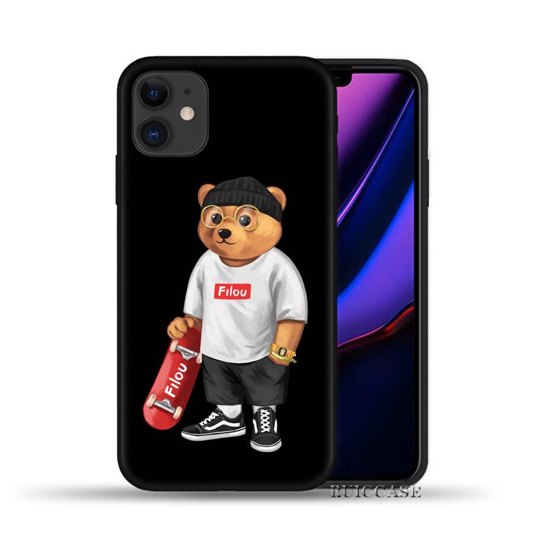 Милый медведь модный брендовый защитный чехол для iPhone 11 12 13 Pro XS Max XR X 6 6S 7 8 Plus 5S SE 2020 12Mini мягкий силиконовый чехол