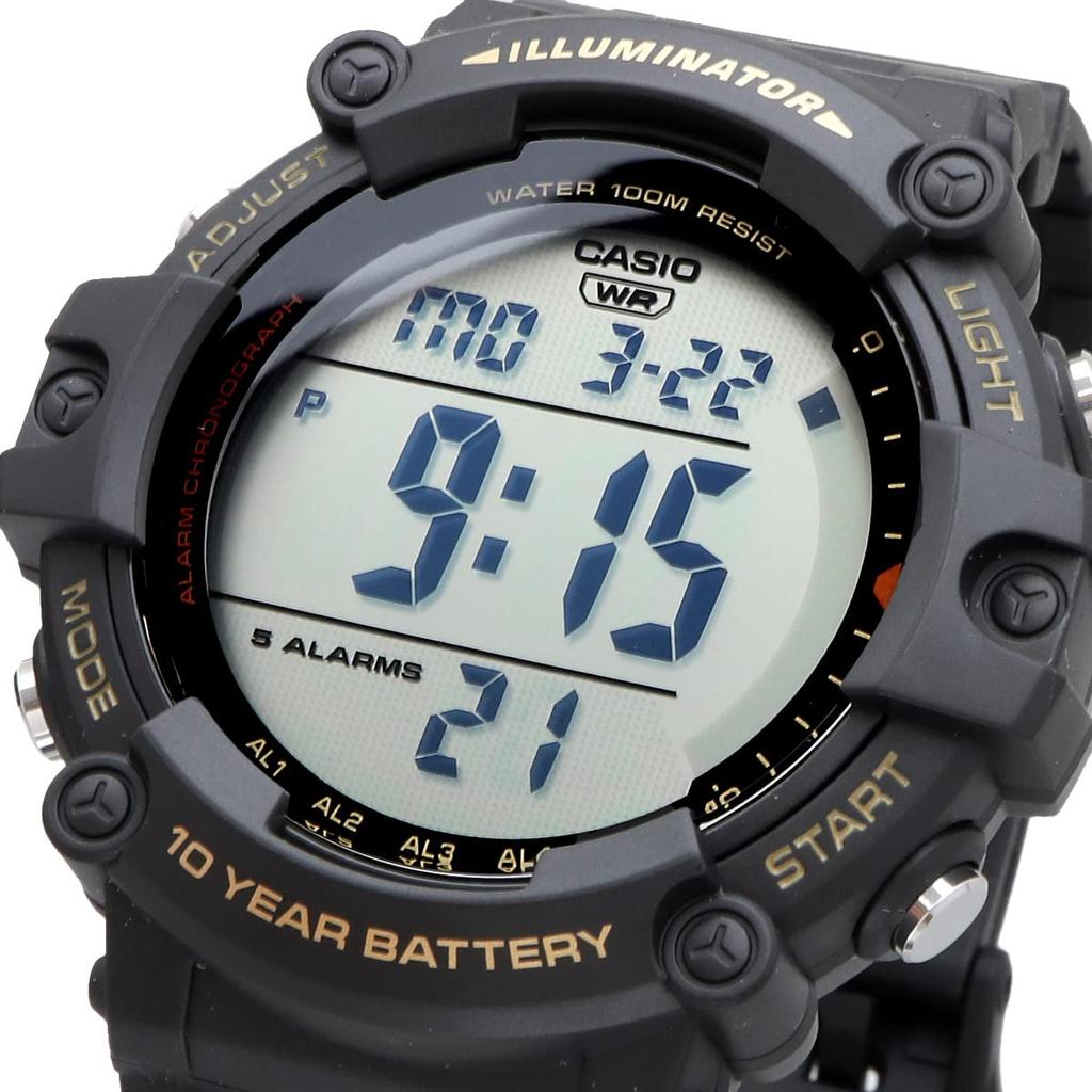 Casio Стандартные цифровые часы с длинным ремешком дешевые Casio Chipkashi черные заграничные модели [Casio] AE-1500WHX-1AV мужские [Товар]