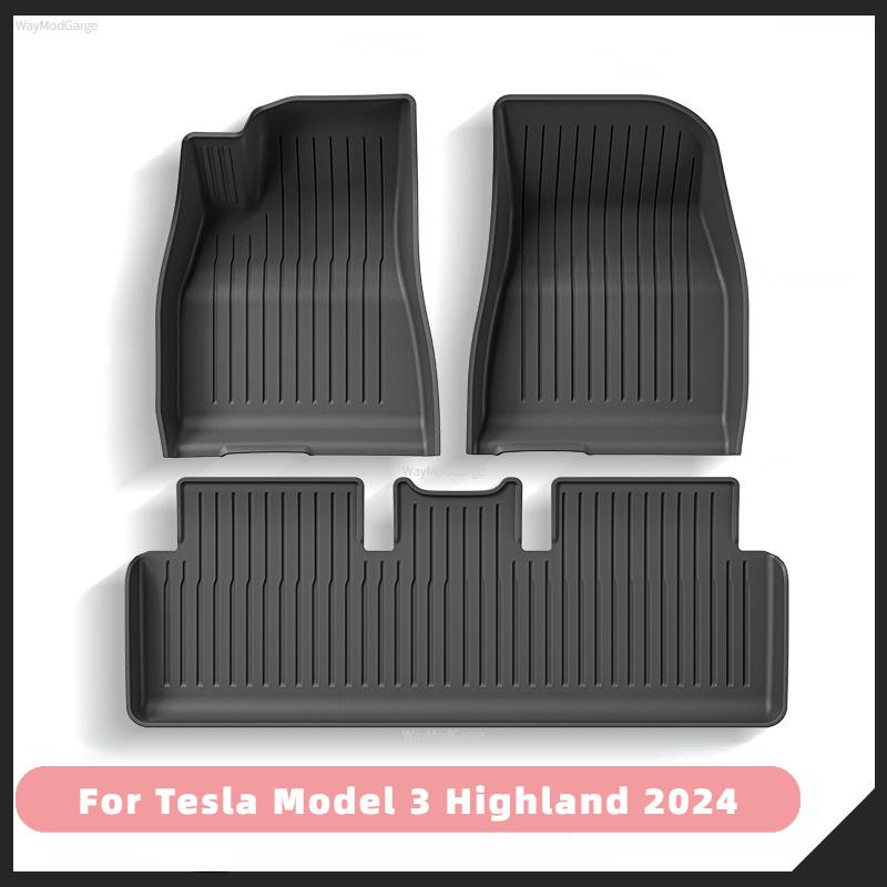 Коврики в багажник для Tesla Новая Model 3 Highland 2024, водонепроницаемые, износостойкие, из ТПЭ, коврики для пола в передний и задний багажник, аксессуары