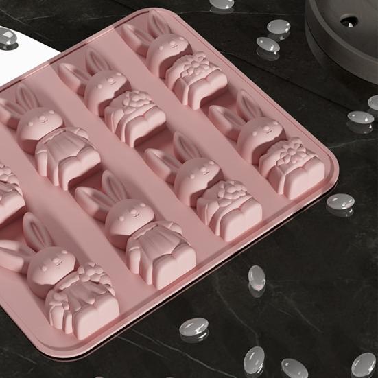 Силиконовая форма для Пасхи 8 ячеек 3D форма кролика Неприлипающая Гибкая форма Шоколад Конфеты Пудинг Мыло Глина Инструмент для выпечки и декорирования