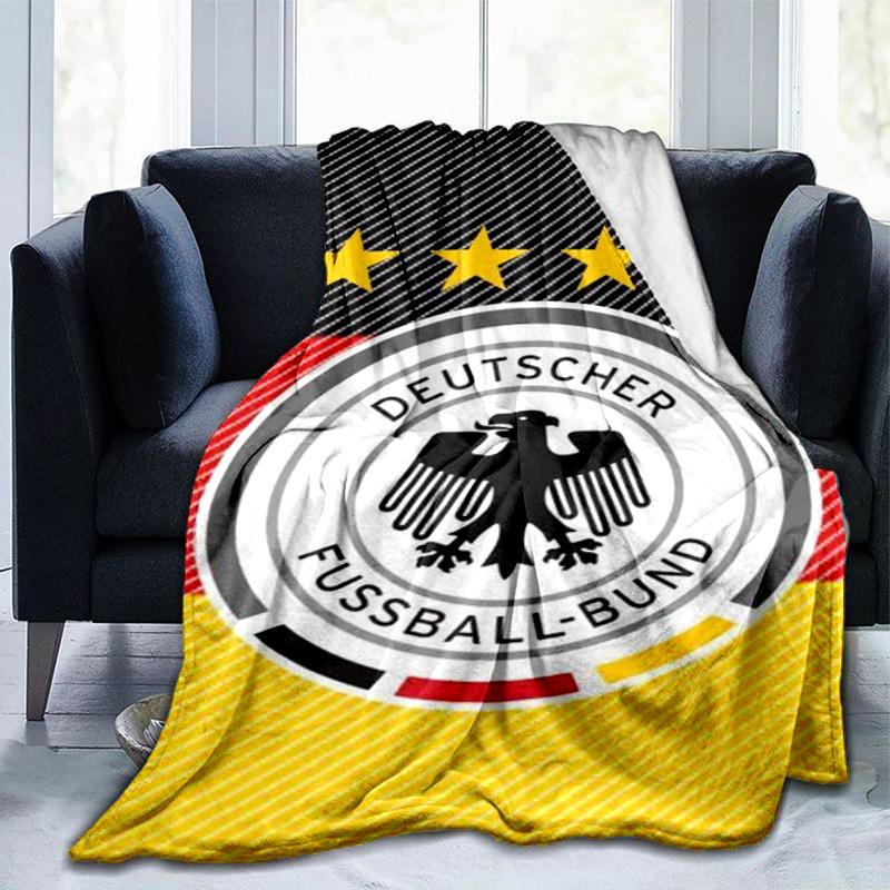 Germany Football Emblem Printed Throws Blanket Soft Flannel Blankets for Couch Bed Gifts for Men Women Picnic blanket Christmas gifts