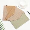 1PC Imitation Linen Big Capacity Document Bag Simple Canvas Felt File Bag Briefcase File Folders Office School Supplies