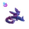 3D Printed Dragon Colorful Gem Dragon Figurines Movable Joint Rotatable Articulated Dragon Crafts Desktop Western Style Ornament