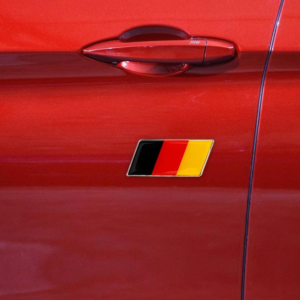 Mipcase Germany Flag Car Sticker, Metal National Flag Car Decal, Germany Flag Car Vehicle Window Sticker for Party Decoration