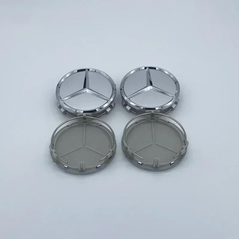 4Pcs/set 75MM/60MM Car Wheel Center Hub Cap Covers Mercedes Benz Amg Black Badge Rim Cover Auto Style Decorate Accessories